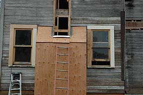 New windows &
                fireplace box