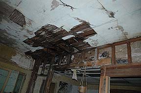 Ceiling damage by kitchen/living room