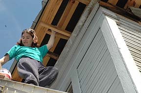 Painting the undersides of the roof!